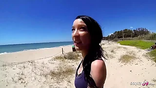 Skinny Teen Tania Pickup for First Assfuck on tap Public Beach away from venerable Guy